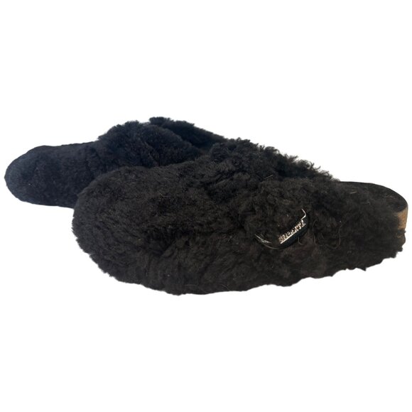 Birkenstock Boston Big Buckle Teddy Black Platform Clog Size 6 New - Picture 5 of 15